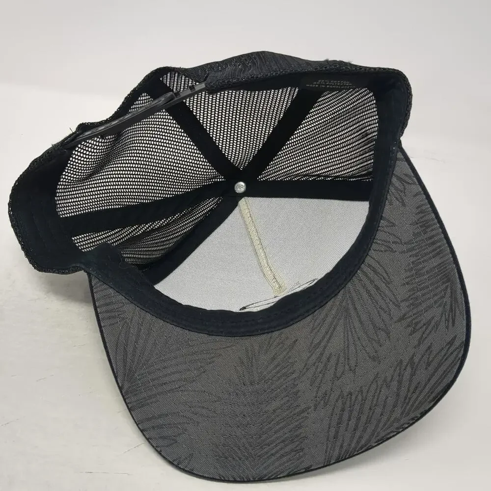 Rip Curl Trucker Hat Black One Size The Search Palm Leaf Patch Mesh Snapback